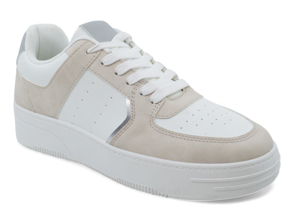 Women`s Gray & Beige Court Side Sneaker