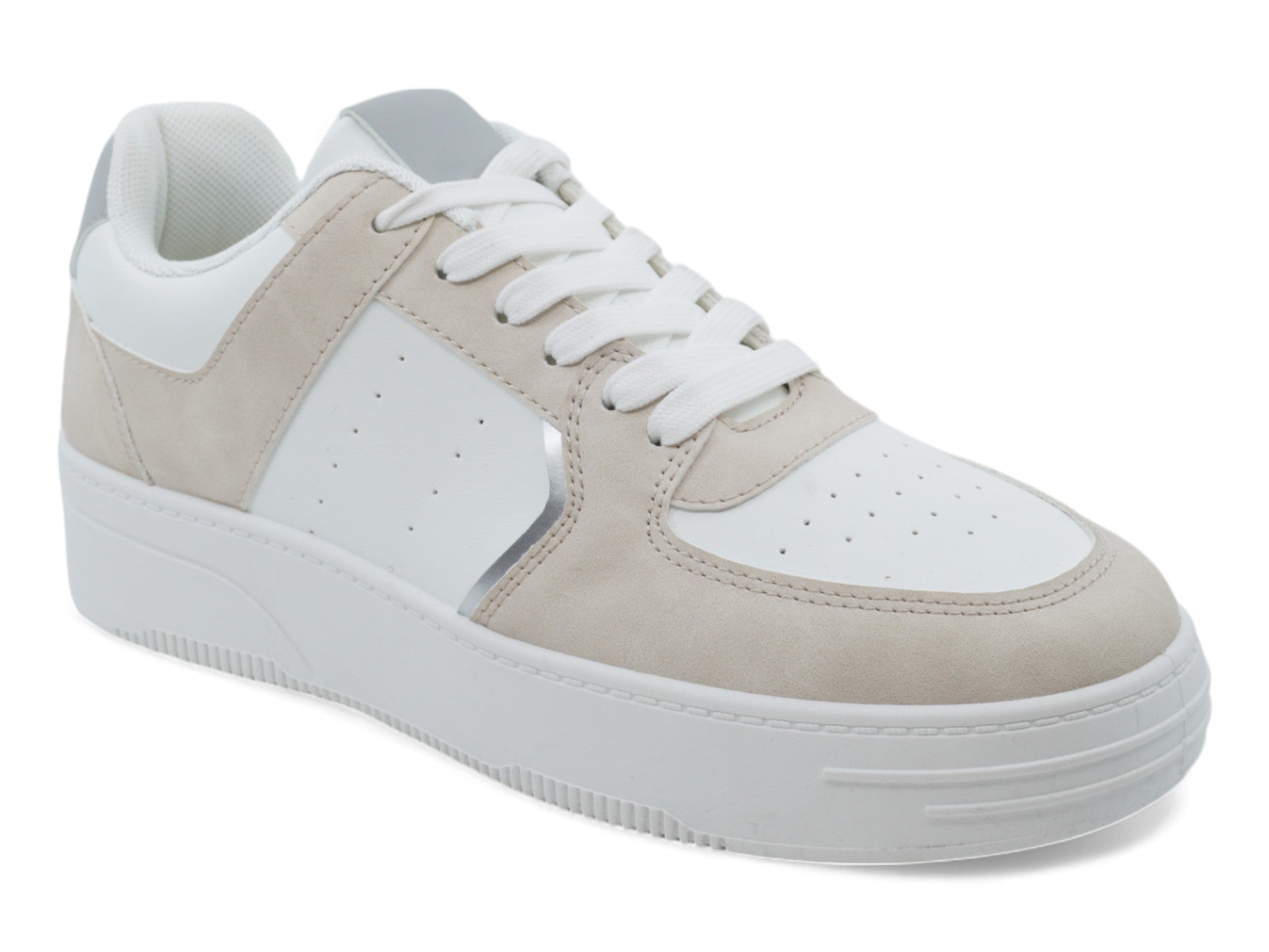 Women`s Gray & Beige Court Side Sneaker