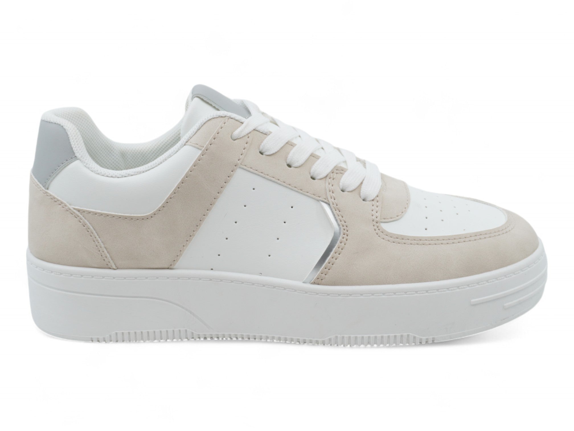 Women`s Gray & Beige Court Side Sneaker