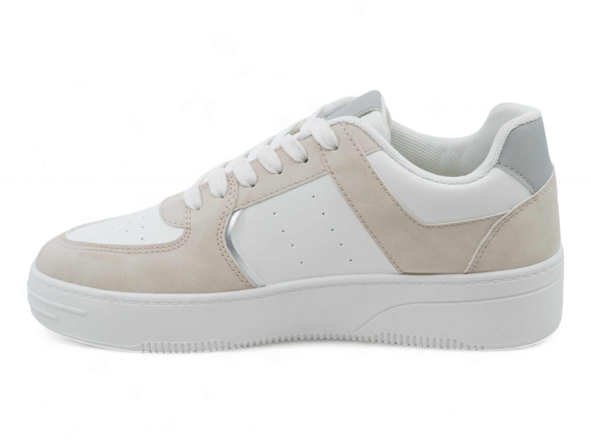 Women`s Gray & Beige Court Side Sneaker