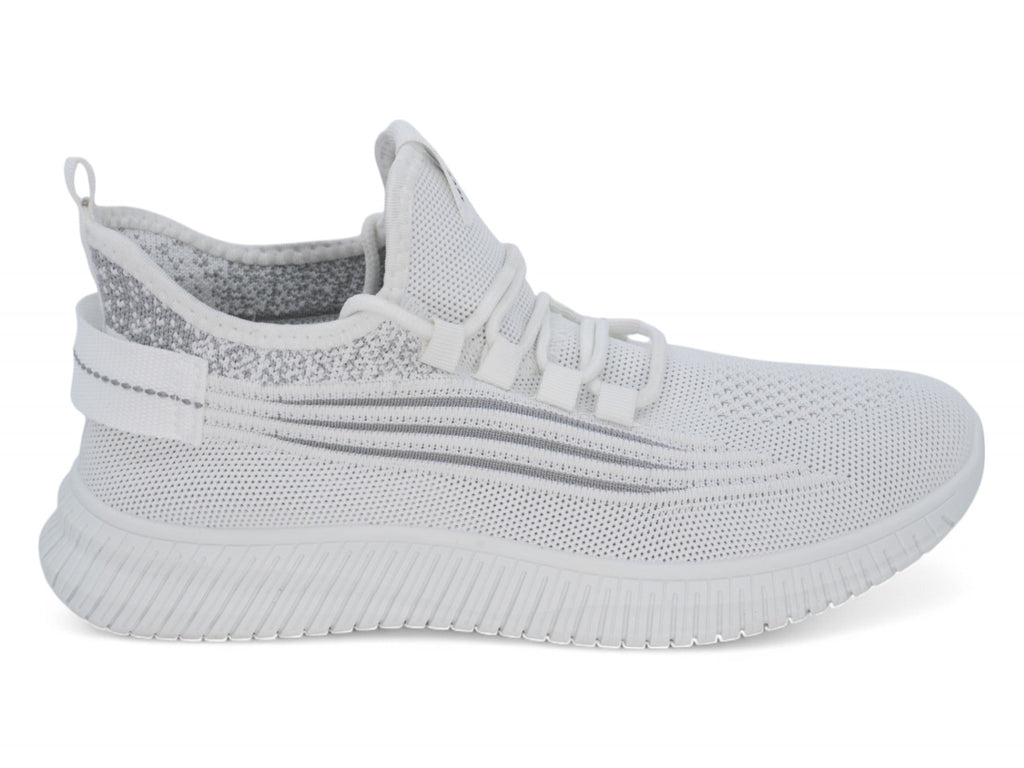 Women`s White Peppered Athletic Sneaker
