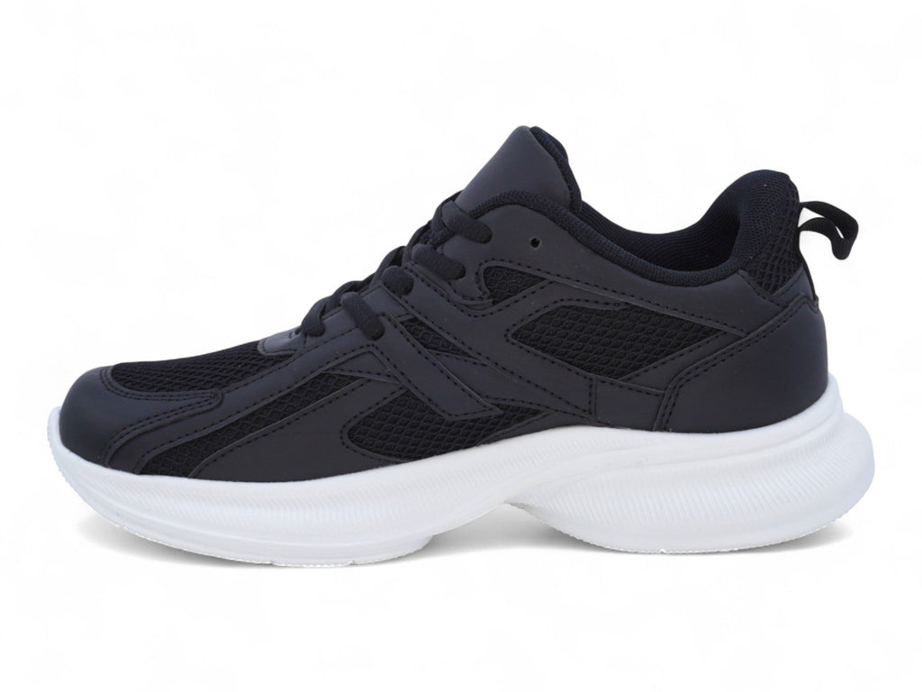 Women`s Black Mesh & Vegan Leather Sport Sneaker