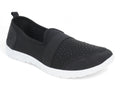 Women`s Black Elastic Rhinestone Slip-On Sneaker