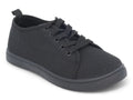 Women`s Black Lace Up Canvas Sneaker