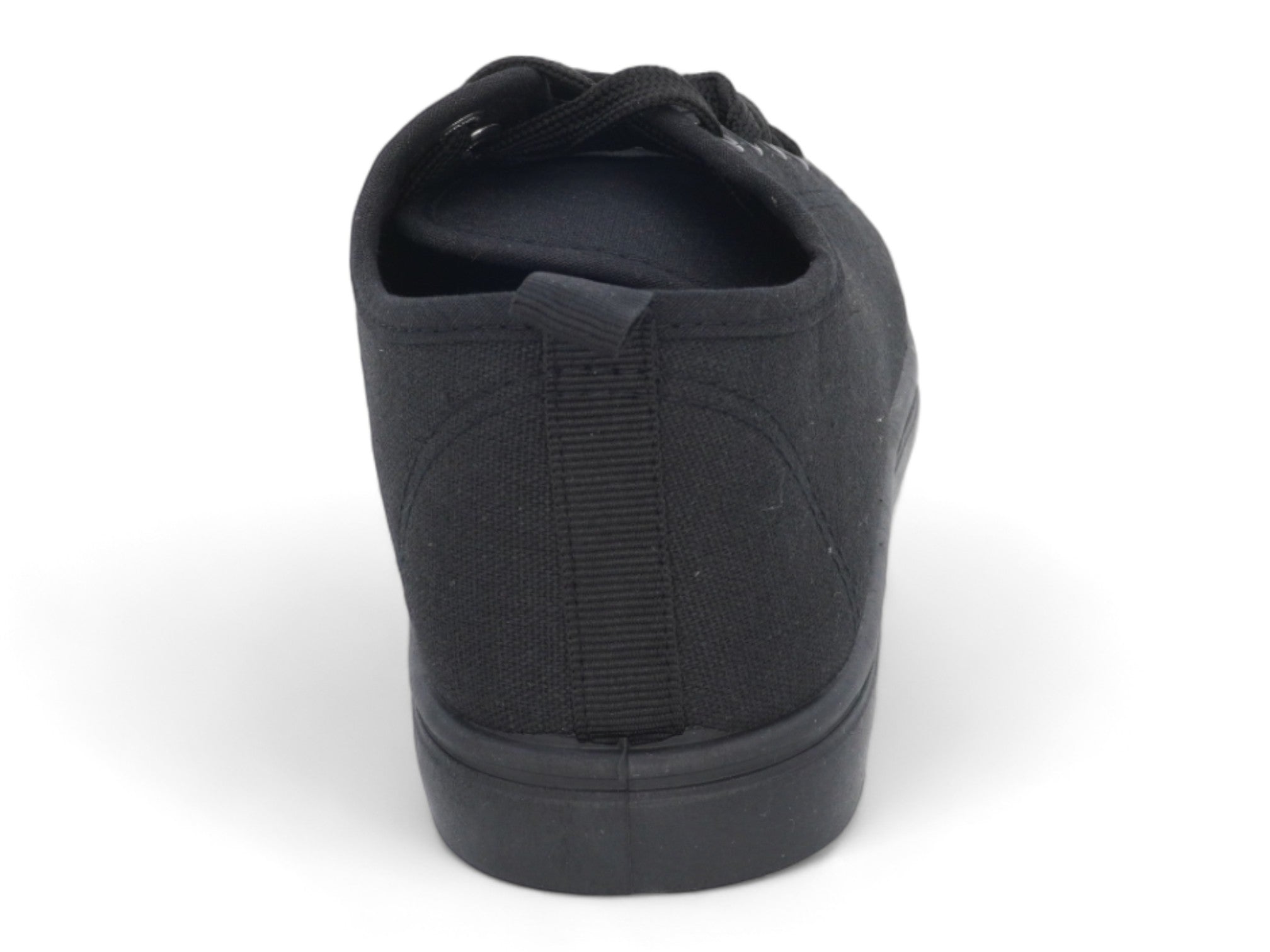 Women`s Black Lace Up Canvas Sneaker