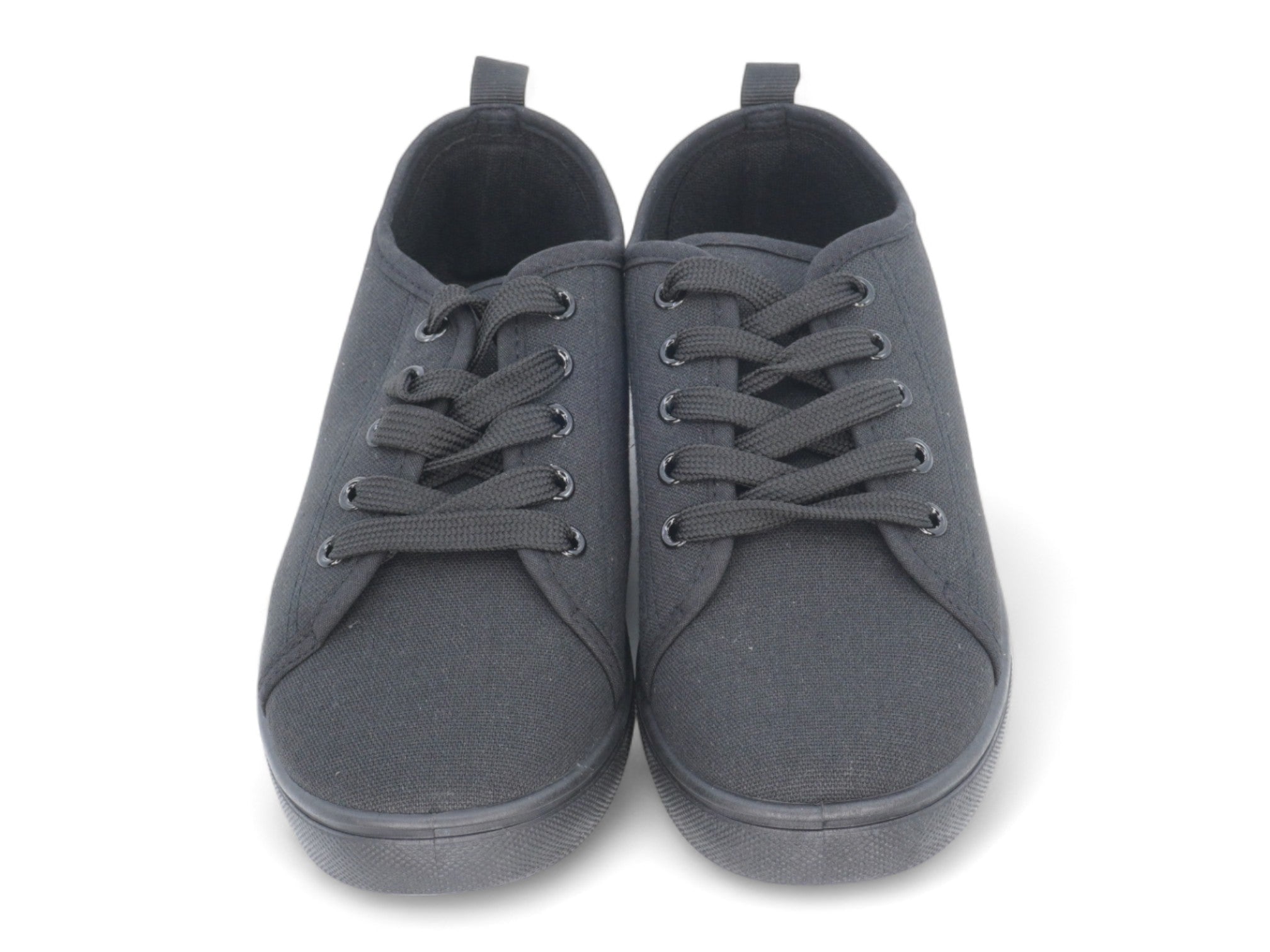 Women`s Black Lace Up Canvas Sneaker