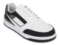 Boys` Black White Panel Court Sneaker