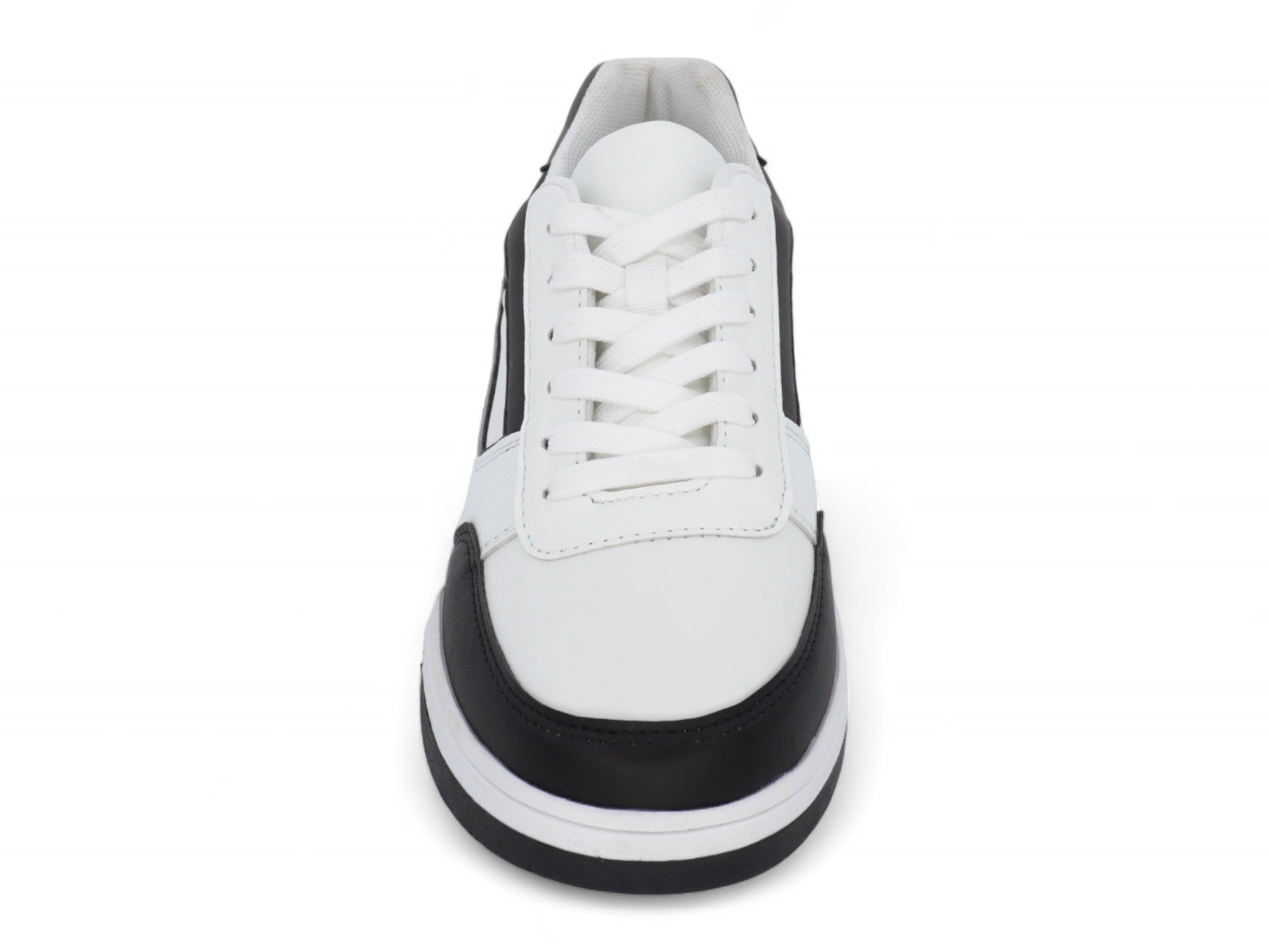 Boys` Black White Panel Court Sneaker