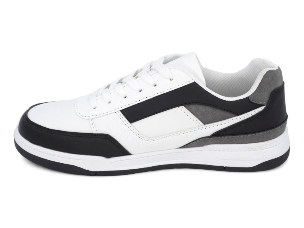 Boys` Black White Panel Court Sneaker