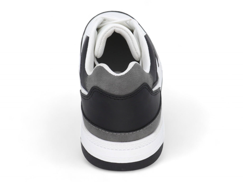 Boys` Black White Panel Court Sneaker