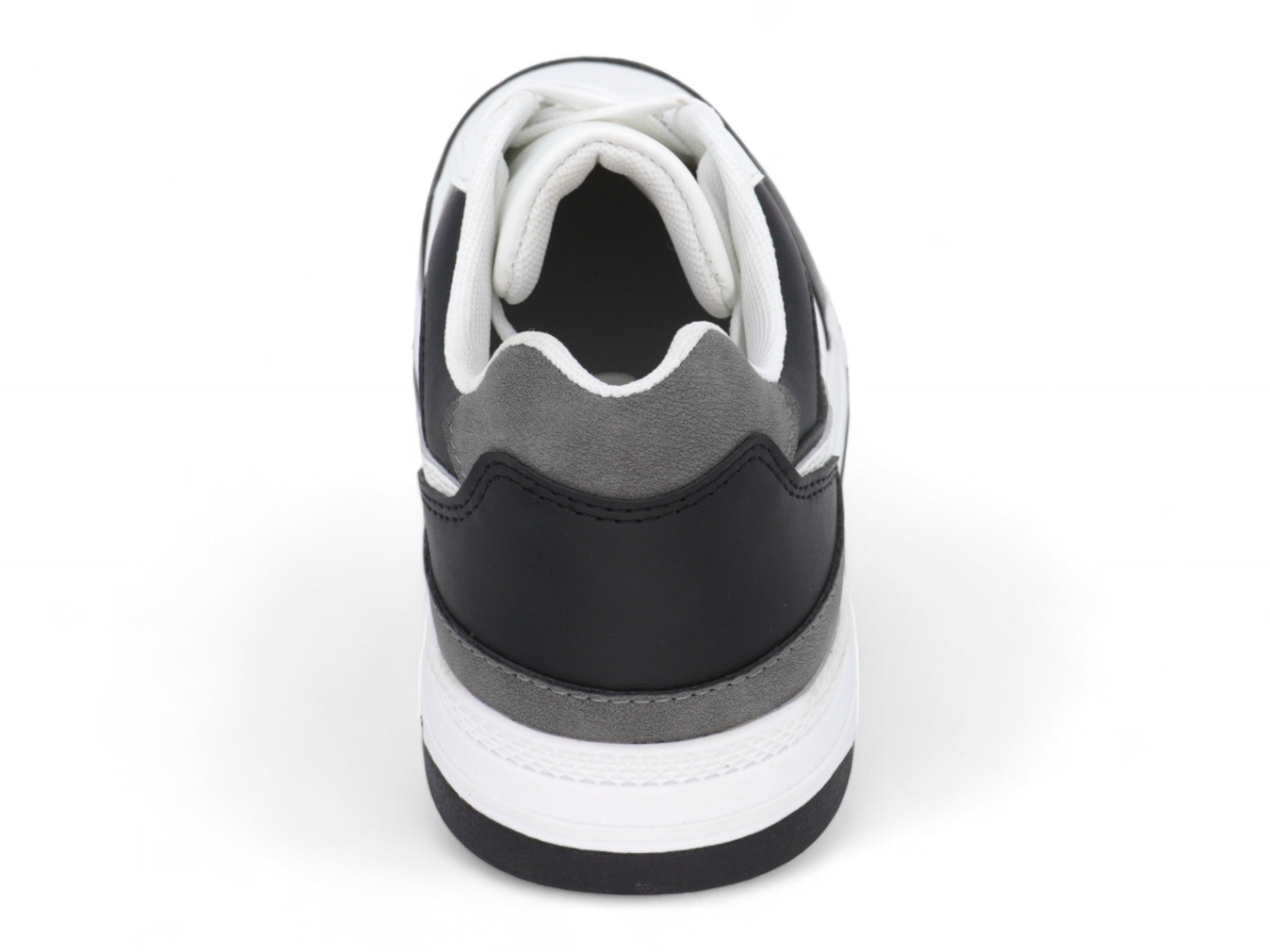Boys` Black White Panel Court Sneaker