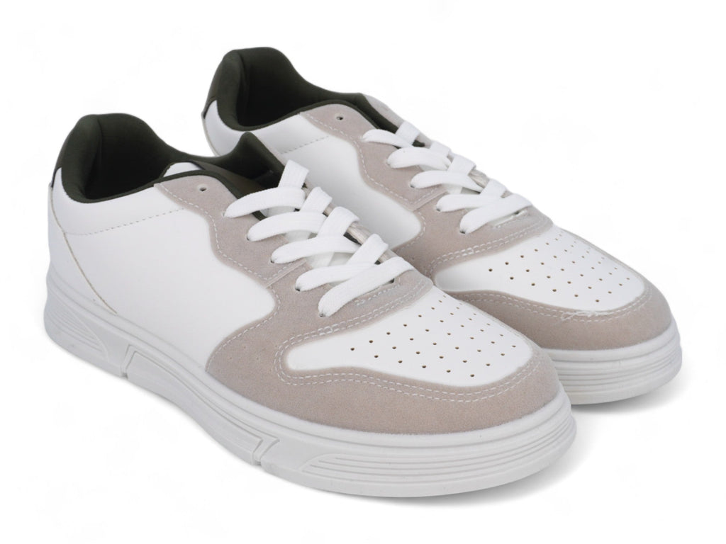 Men`s White & Beige Court Sneaker