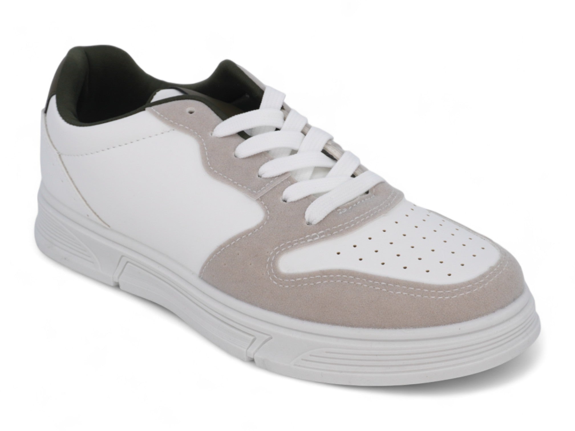 Men`s White & Beige Court Sneaker