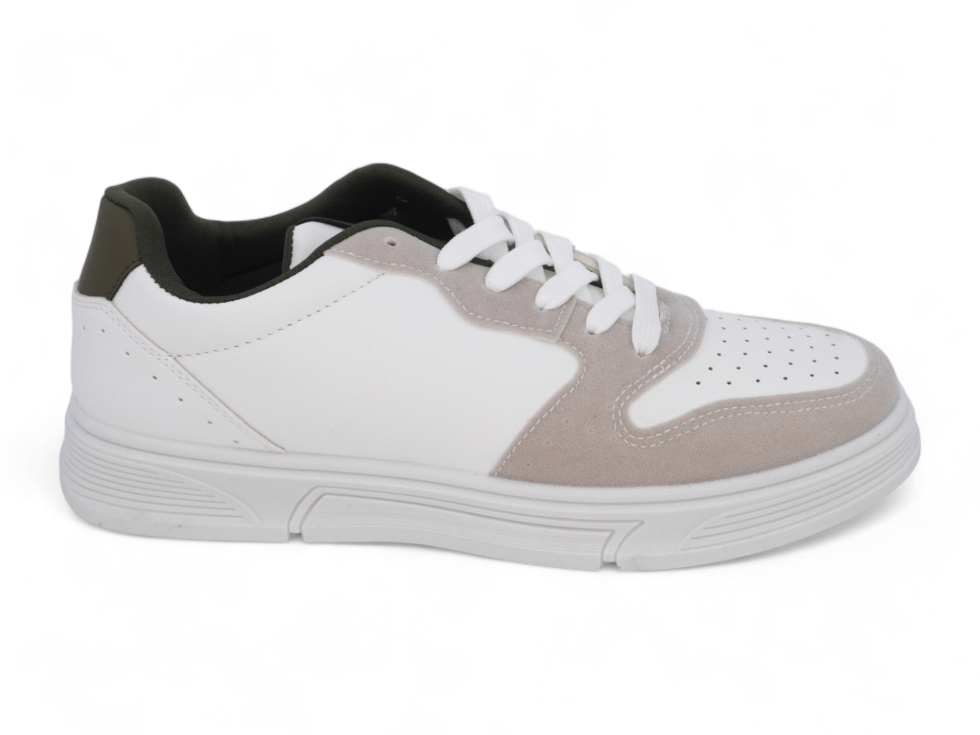 Men`s White & Beige Court Sneaker