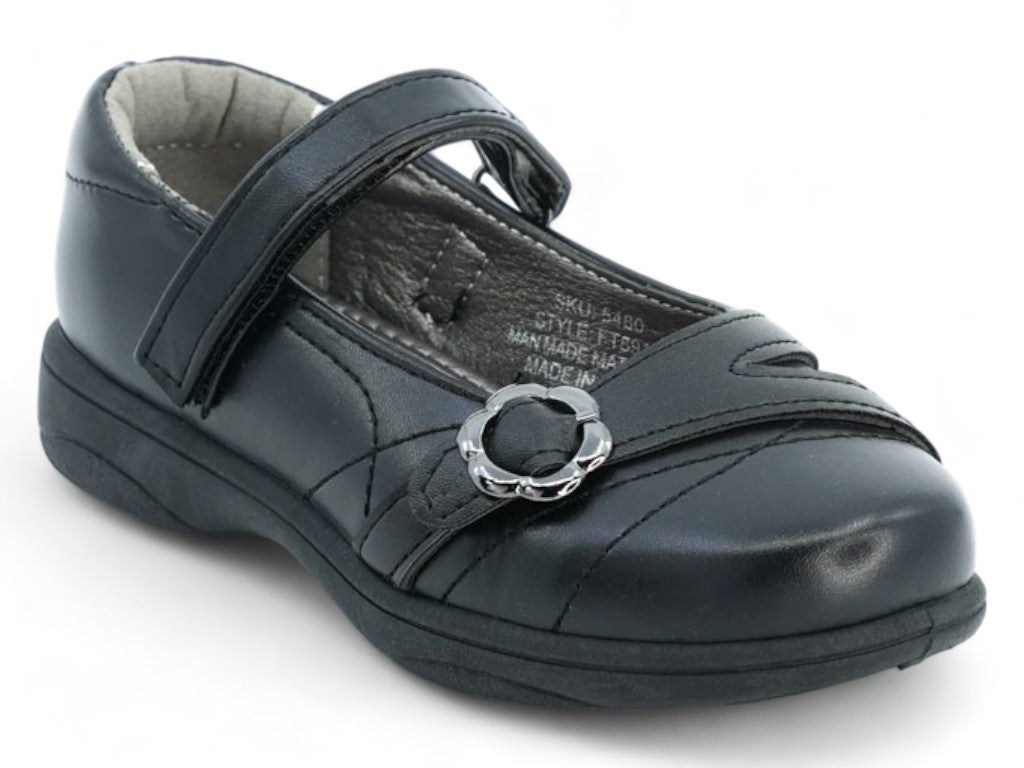 Girls Black India School Shoe