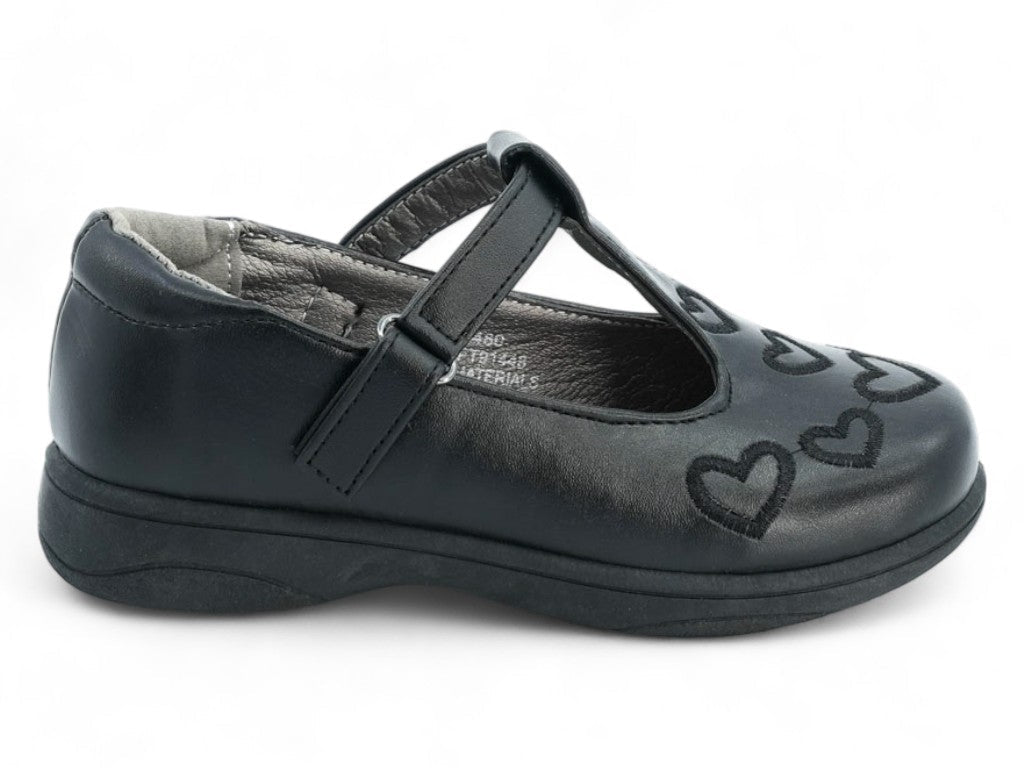 Girls Black Debora School Shoe