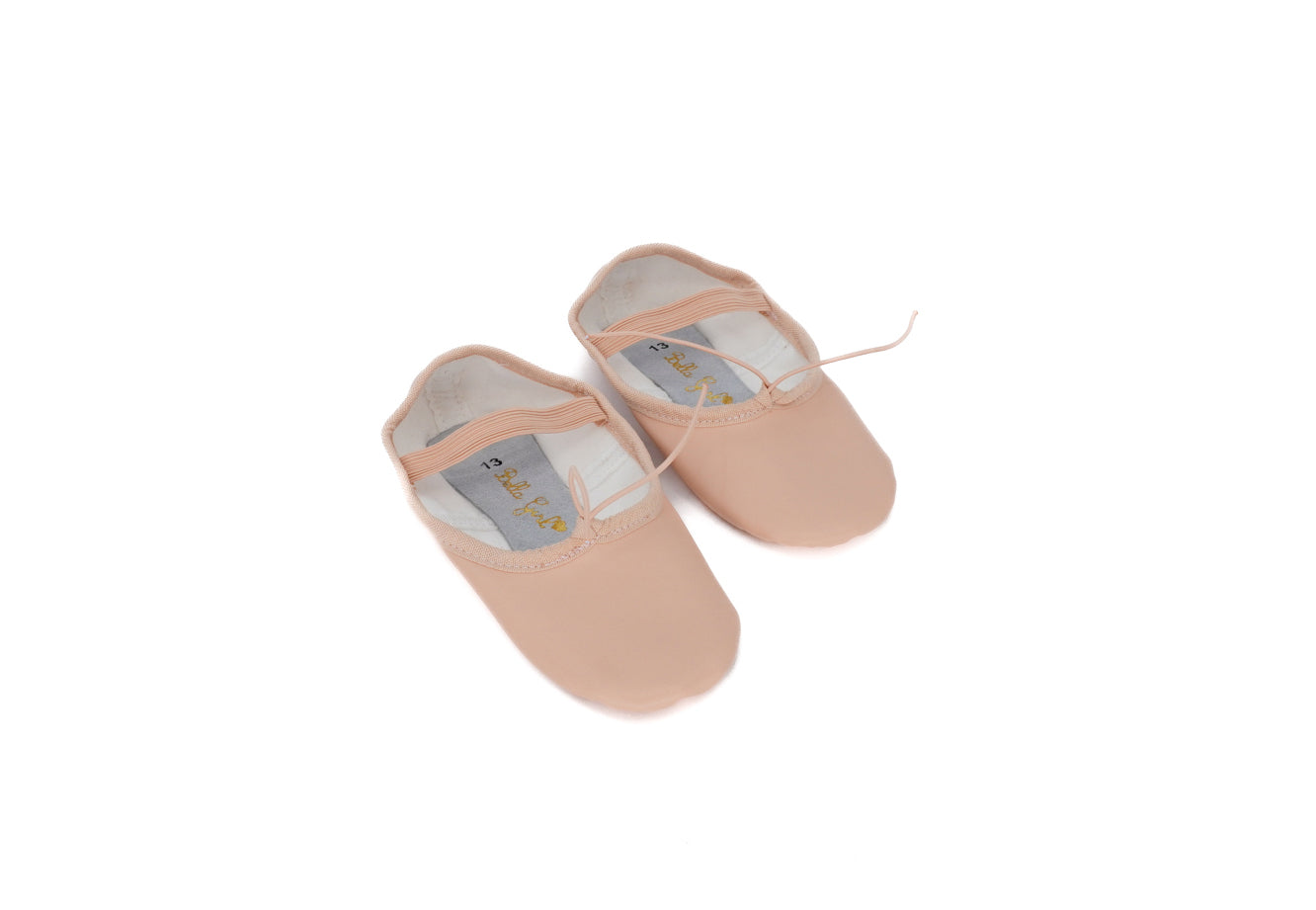 Girls` Nude Vegan Leather Ballerina Shoes