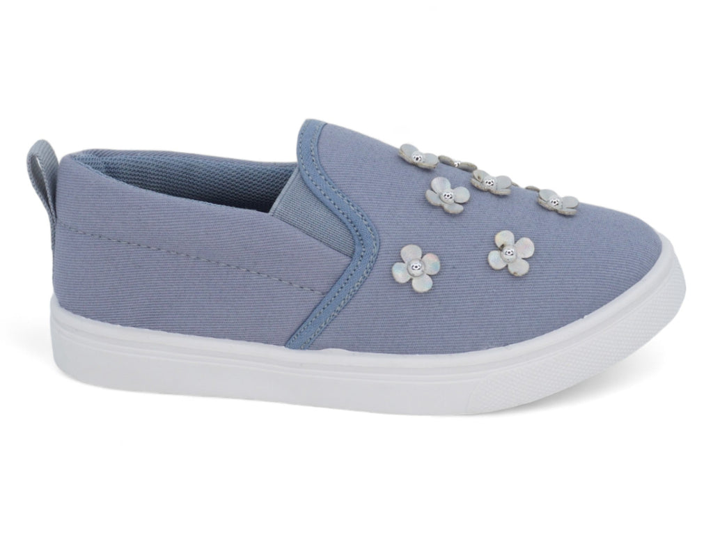 Toddler Denim Flower Slip On