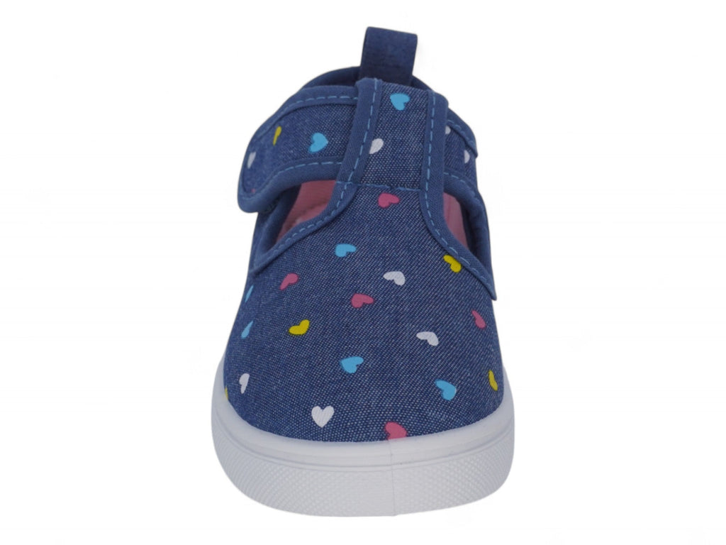 Toddler Denim Heart T-Strap Slip On