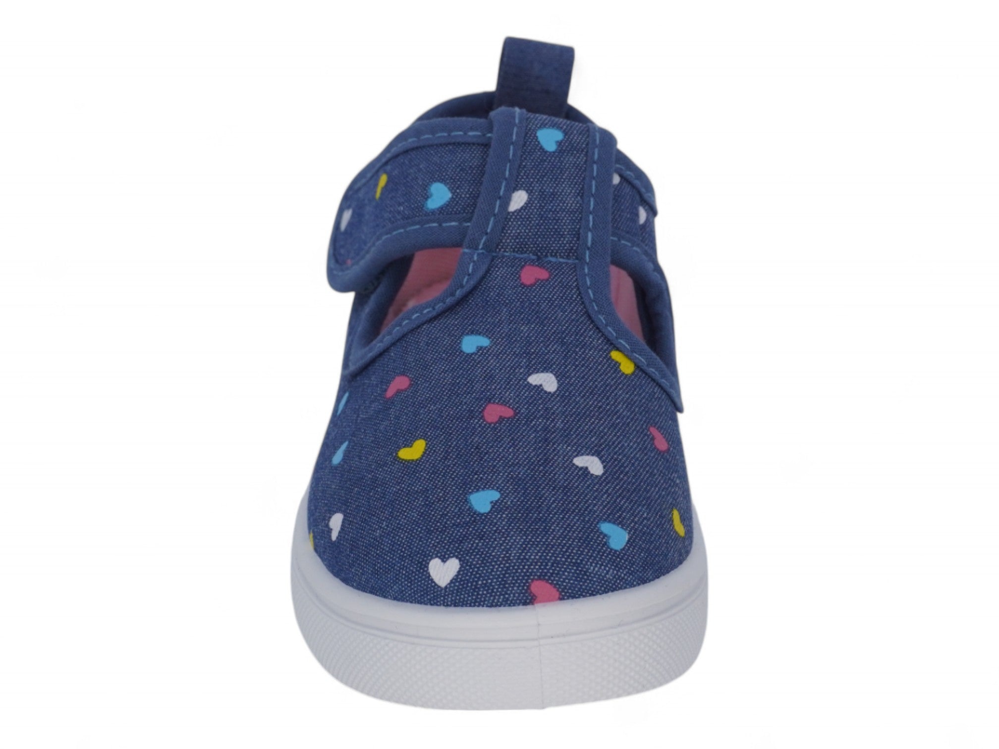 Toddler Denim Heart T-Strap Slip On