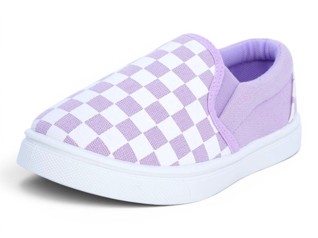 Toddler Purple Check Slip on Sneakers