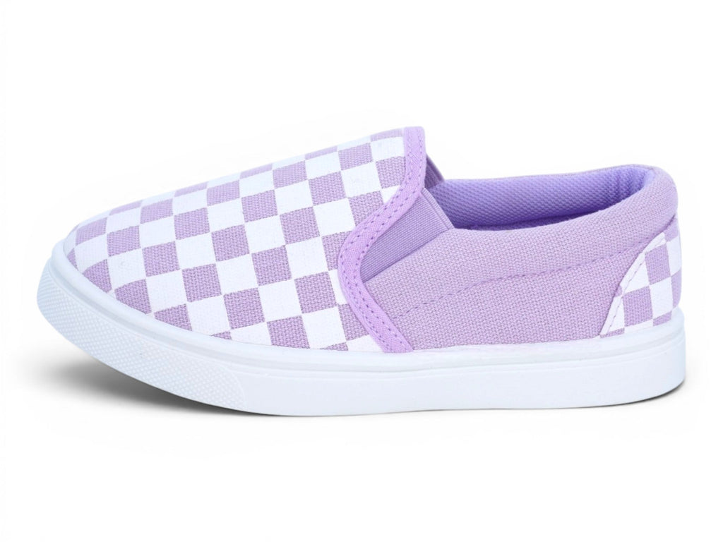 Toddler Purple Check Slip on Sneakers
