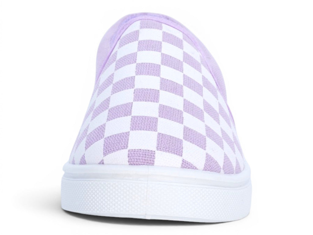 Toddler Purple Check Slip on Sneakers