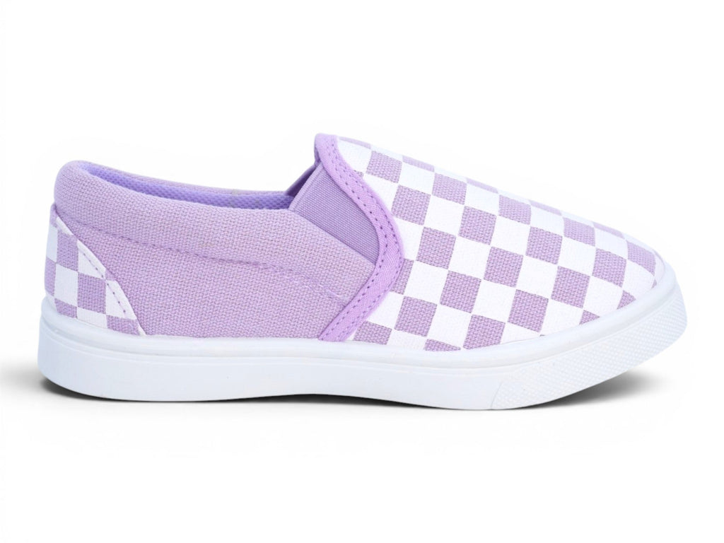 Toddler Purple Check Slip on Sneakers