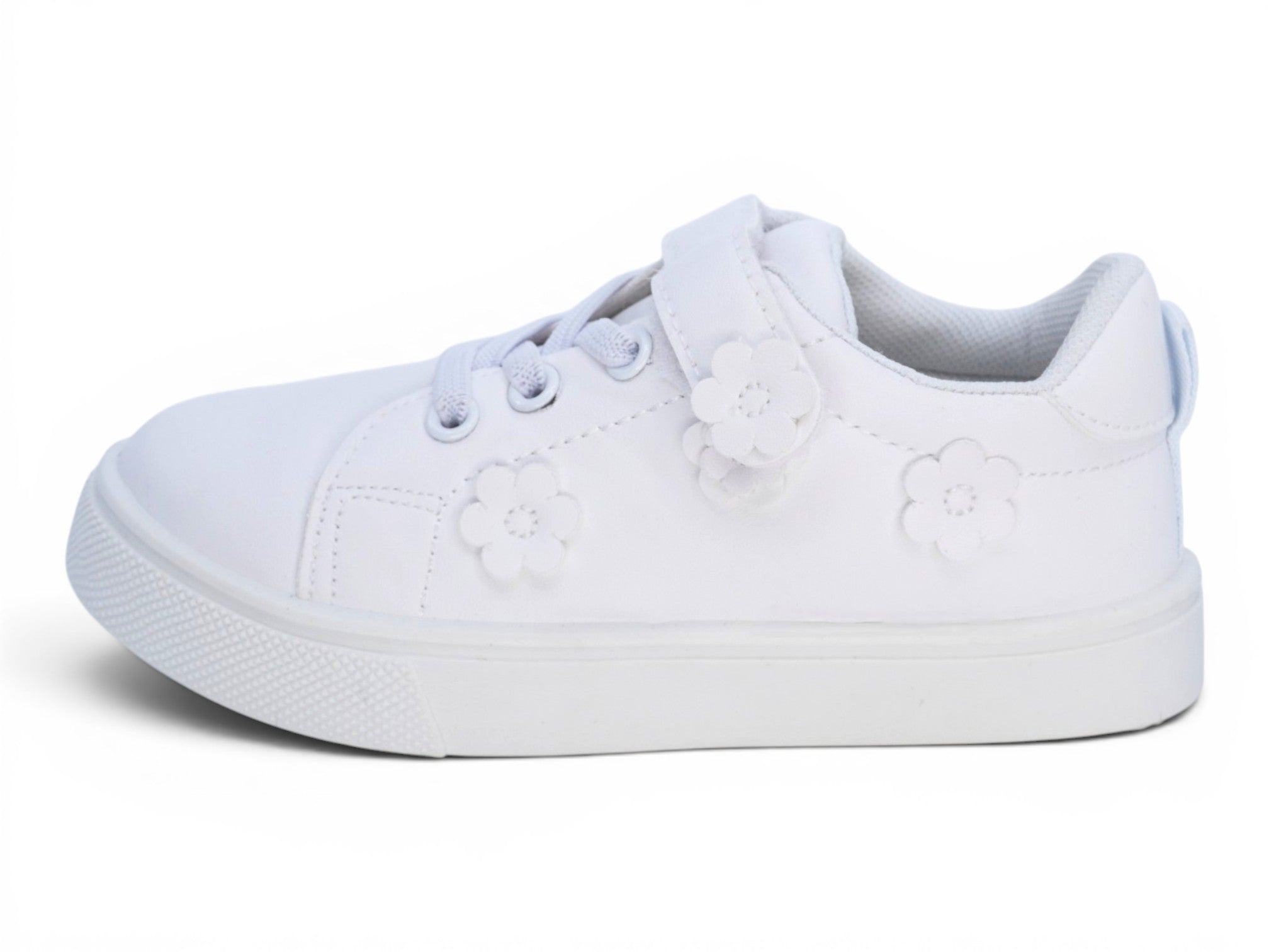 Toddler White 3D Flower Sneaker