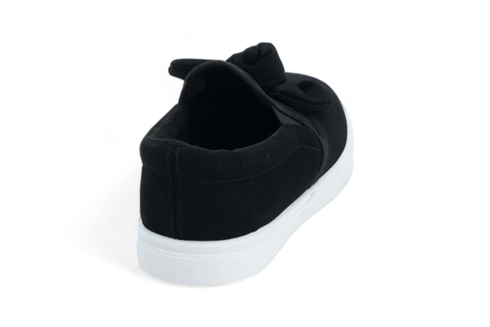 Girls` Black Bow Slip On Sneaker
