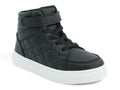 Girls` Black Quilted Vegan Leather High Top