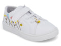 Girls` White Flower & Bee Sneaker