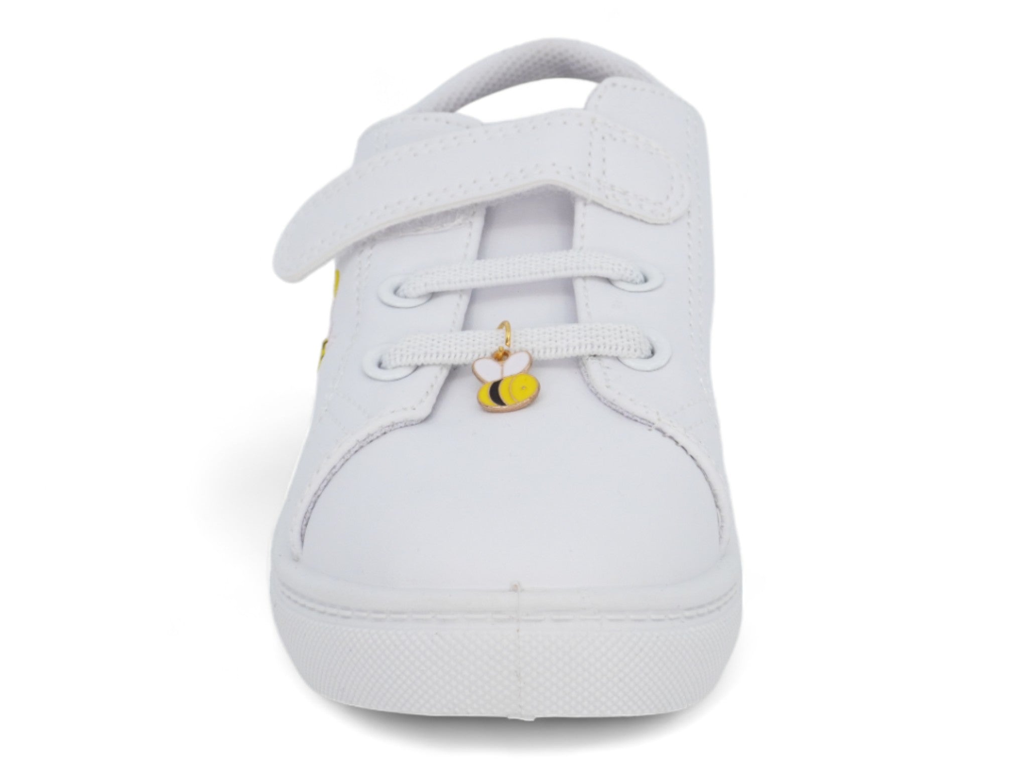 Girls` White Flower & Bee Sneaker