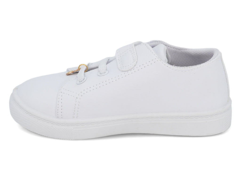 Girls` White Flower & Bee Sneaker