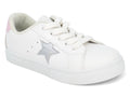 Girls` White & Pink Star Sneaker