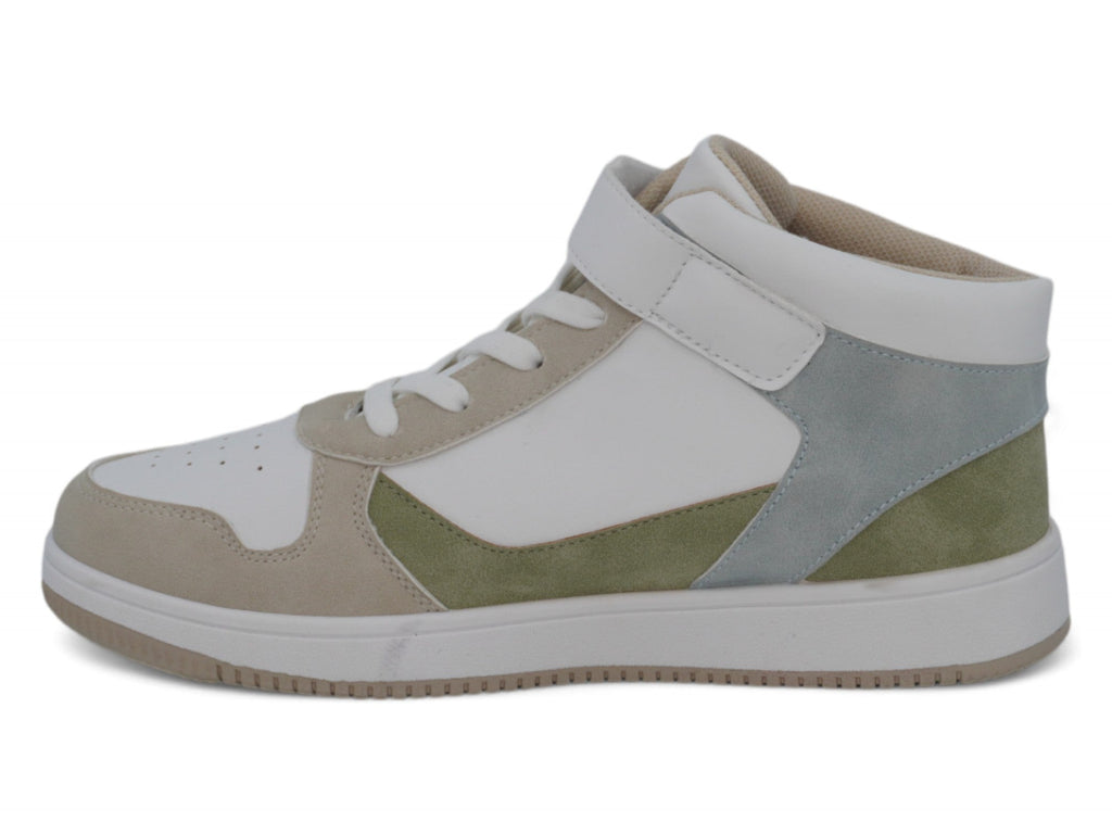 Girls Gray & Blue High Top Sneaker