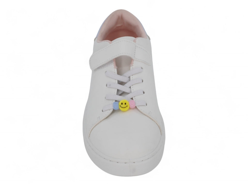 Girls White Multicolor Lace Sneaker