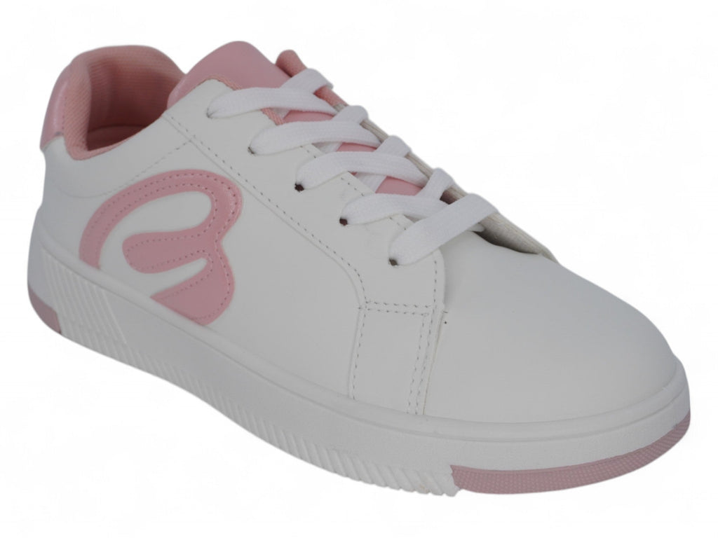 Girls` Pink B Low Top Sneaker