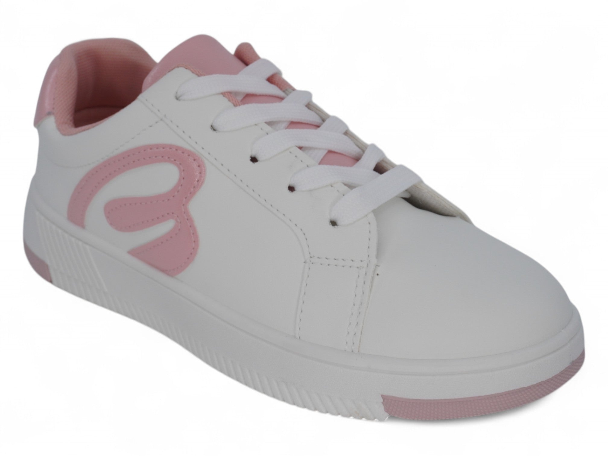 Girls` Pink B Low Top Sneaker