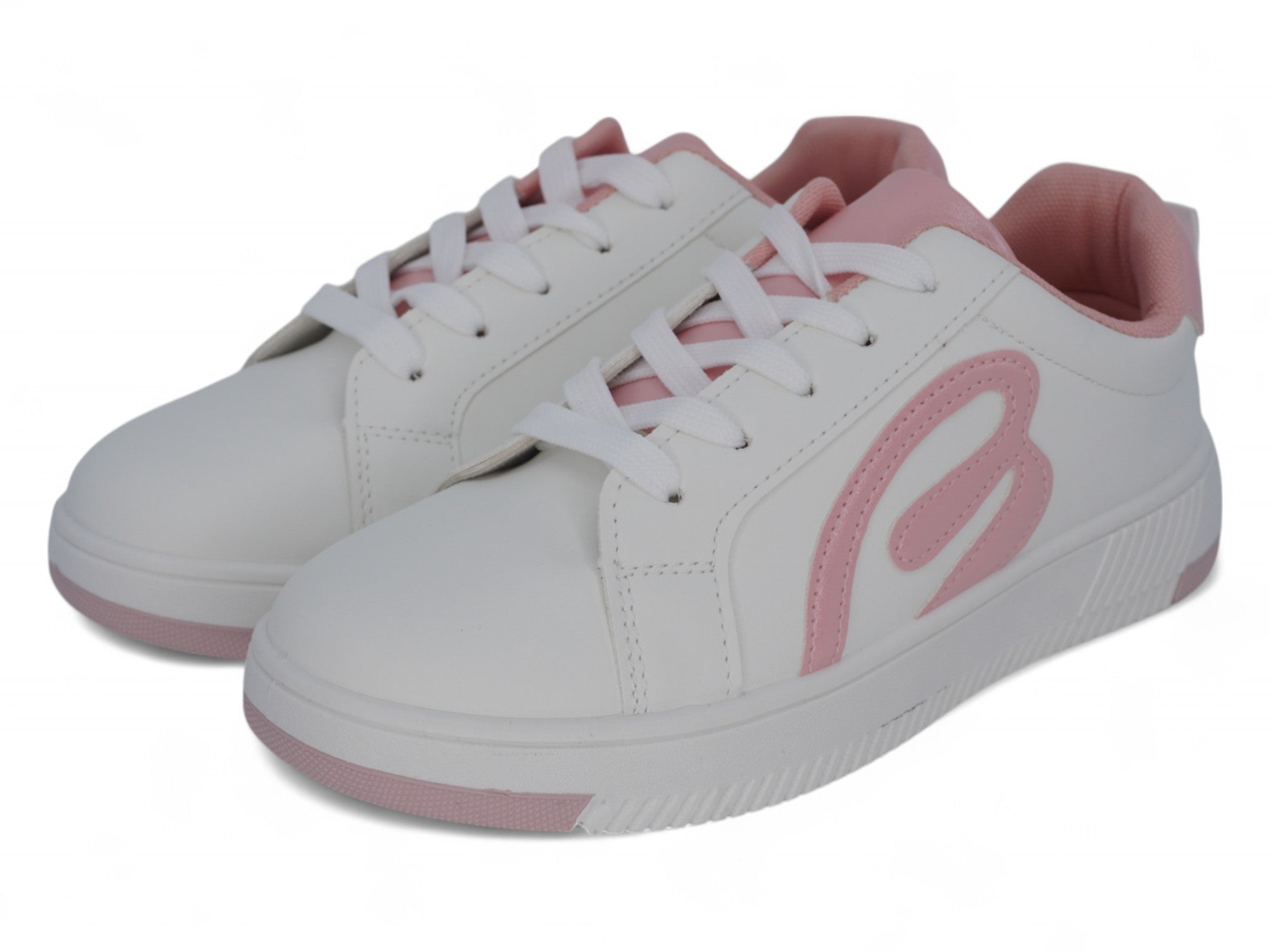 Girls` Pink B Low Top Sneaker