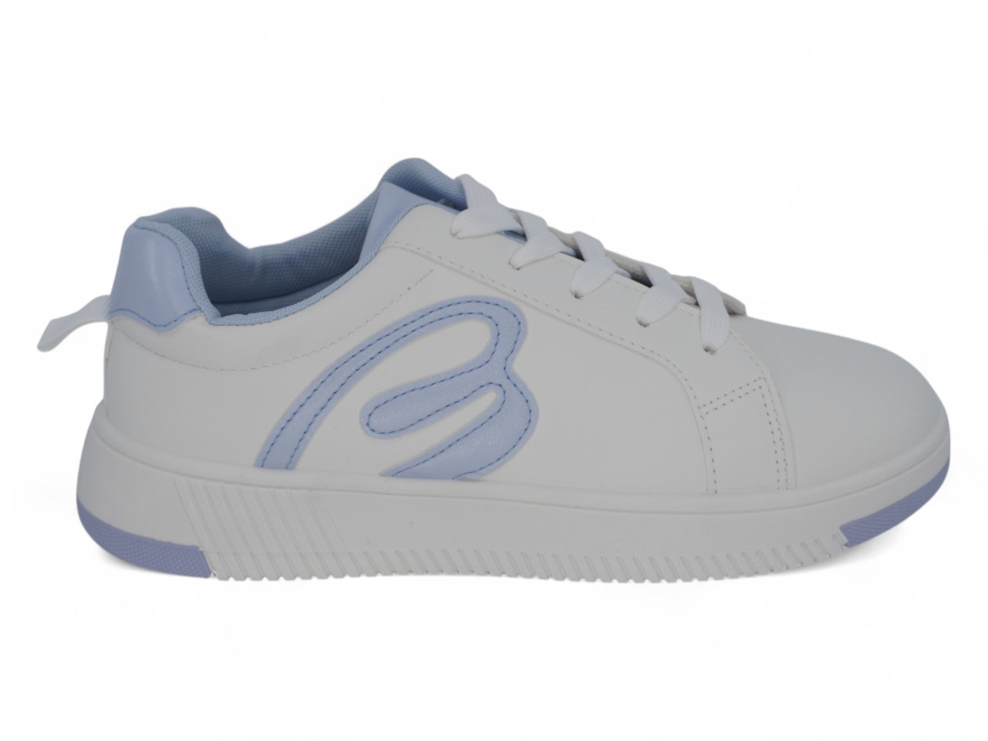 Girls`  Blue B Low Top Court Sneaker
