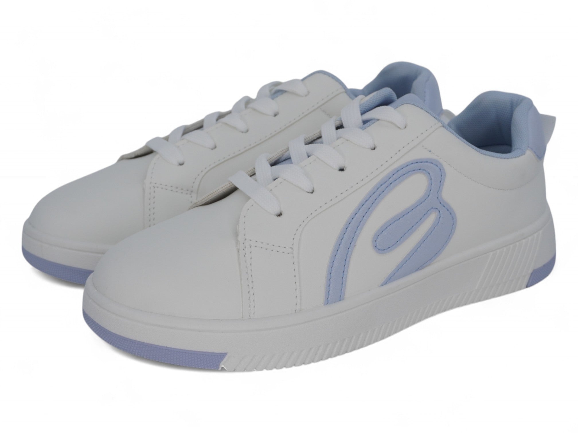 Girls`  Blue B Low Top Court Sneaker