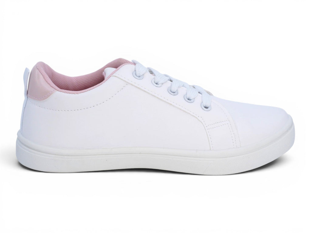 Girls White & Pink Butterfy Sneakers