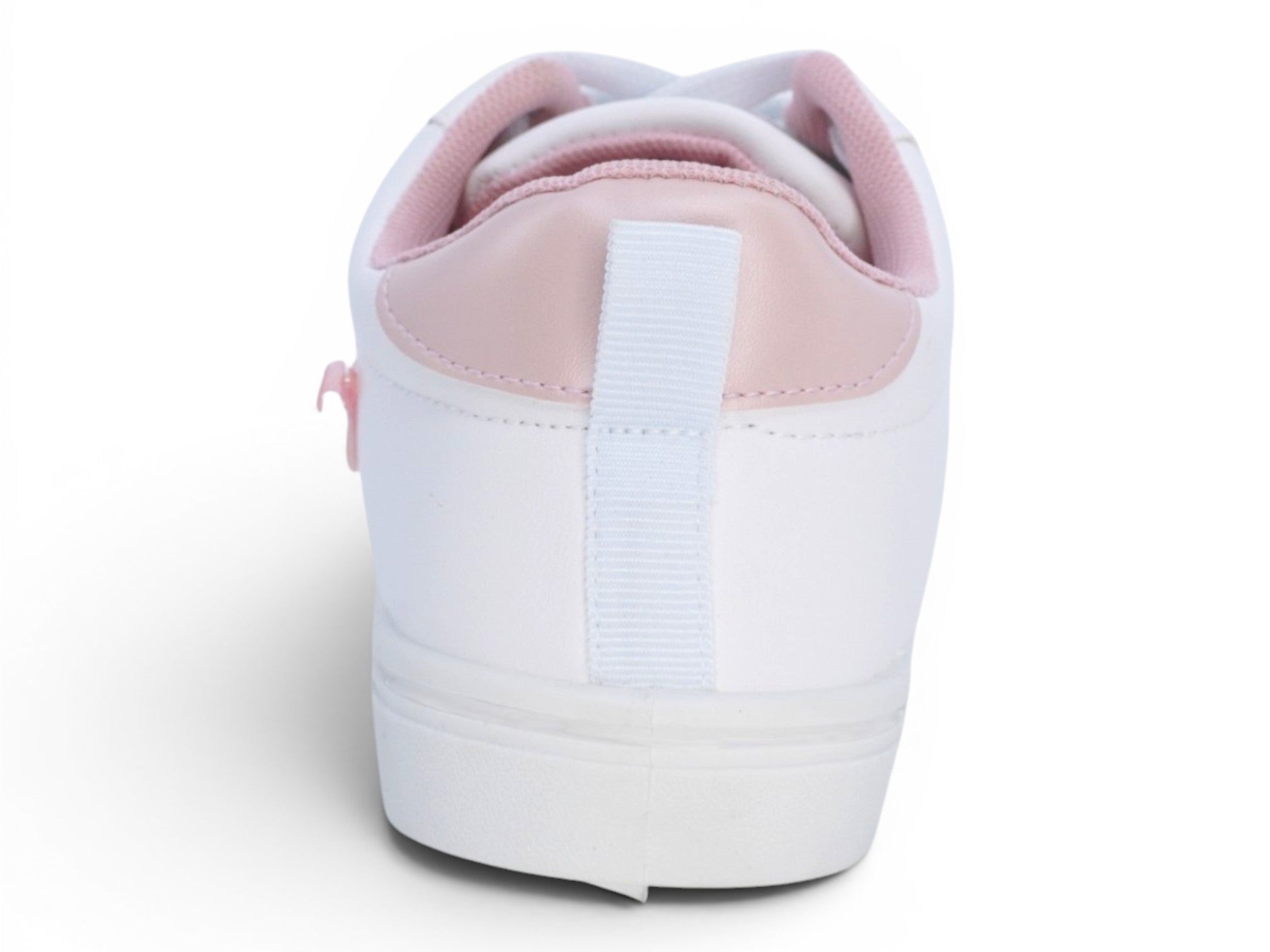 Girls White & Pink Butterfy Sneakers