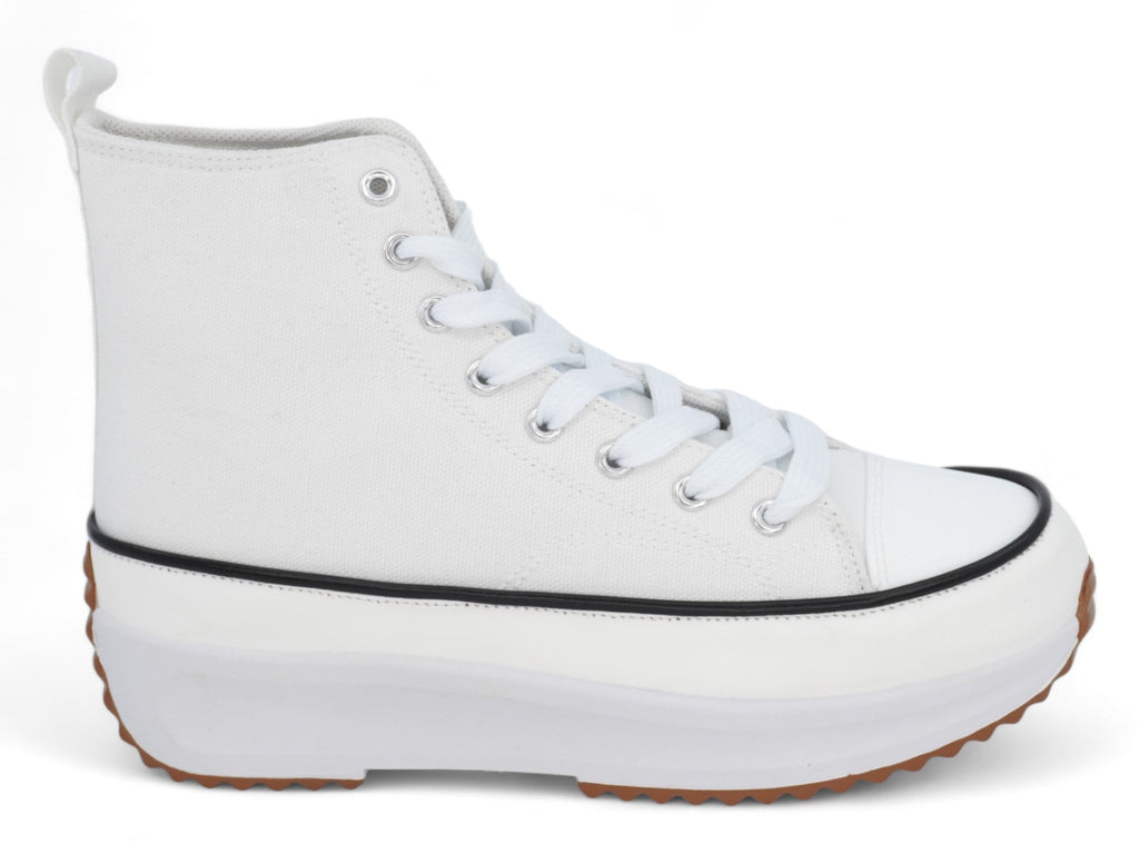 Women`s White Simone High Top Sneaker