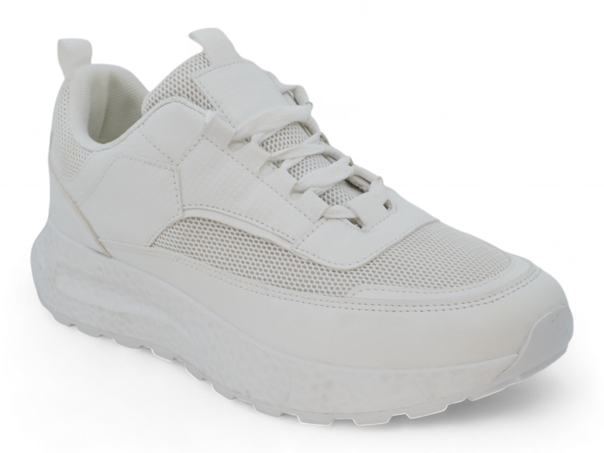 Women`s White Mesh Sporty Sneaker