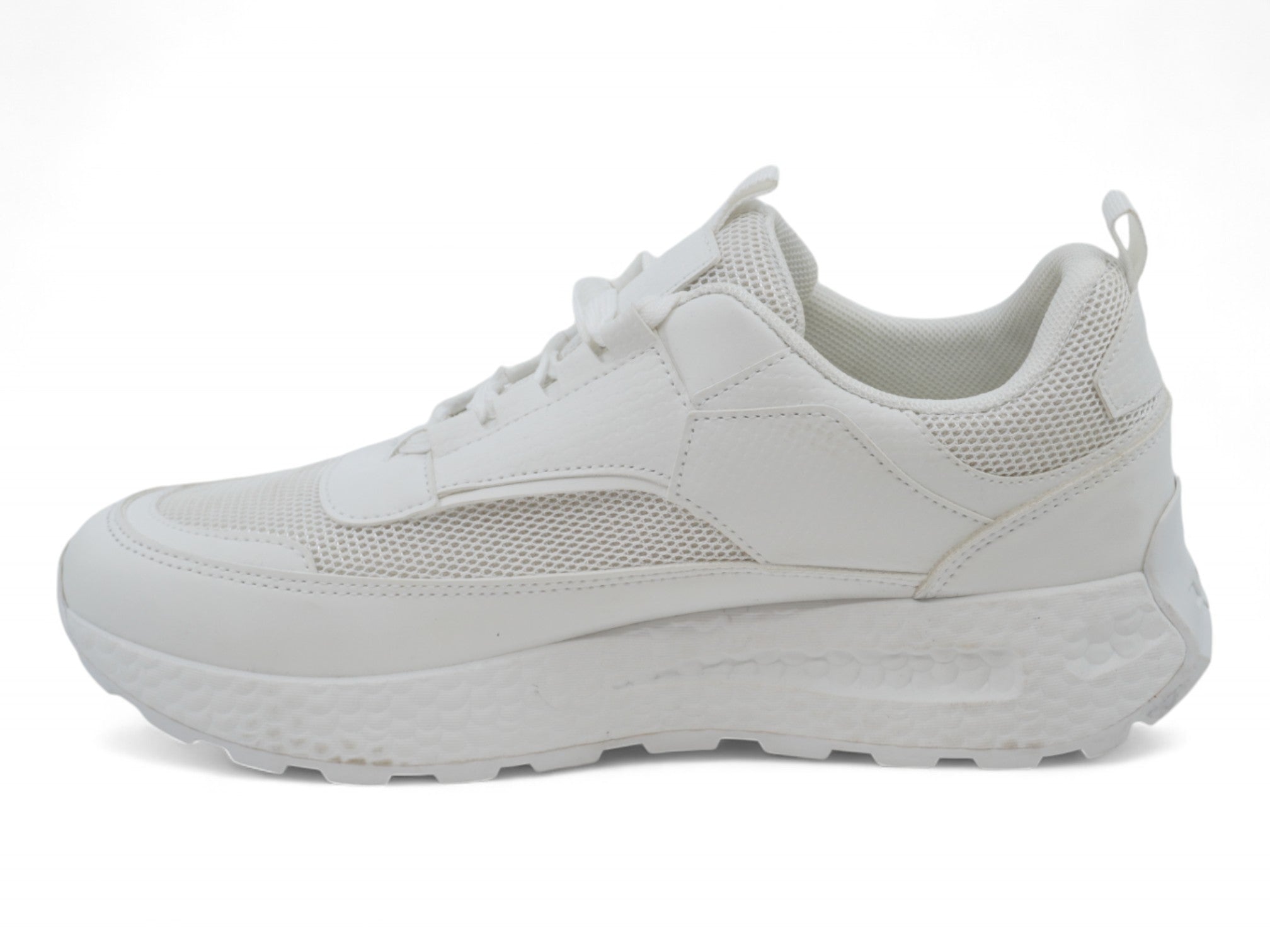 Women`s White Mesh Sporty Sneaker