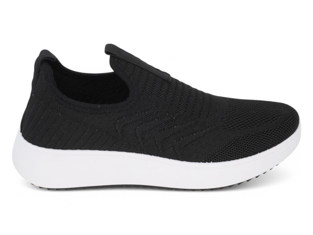 Women`s Black High Rise Slip On Sneaker