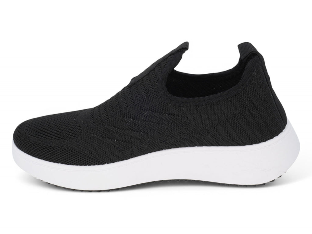Women`s Black High Rise Slip On Sneaker