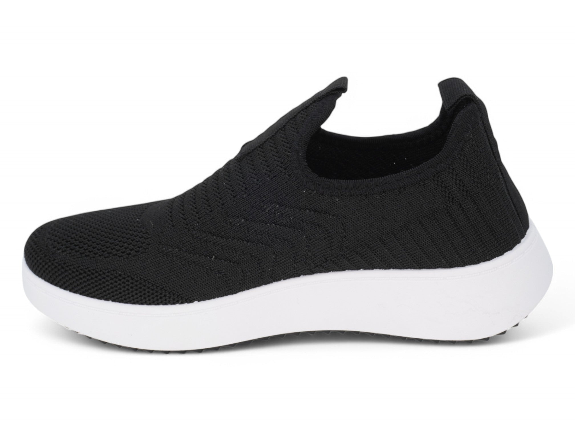 Women`s Black High Rise Slip On Sneaker